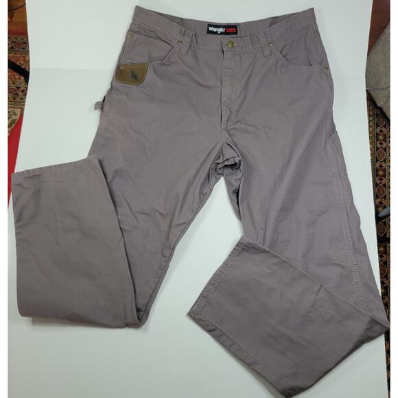 Wrangler Riggs Workwear Men's Gray Ripstop Khaki Ranger Carpenter Pants 40 x 36 - Picture 1 of 8